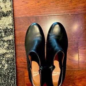 Black Leather Ankle Booties